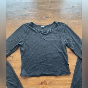 Garage Ribbed Cropped Long sleeve